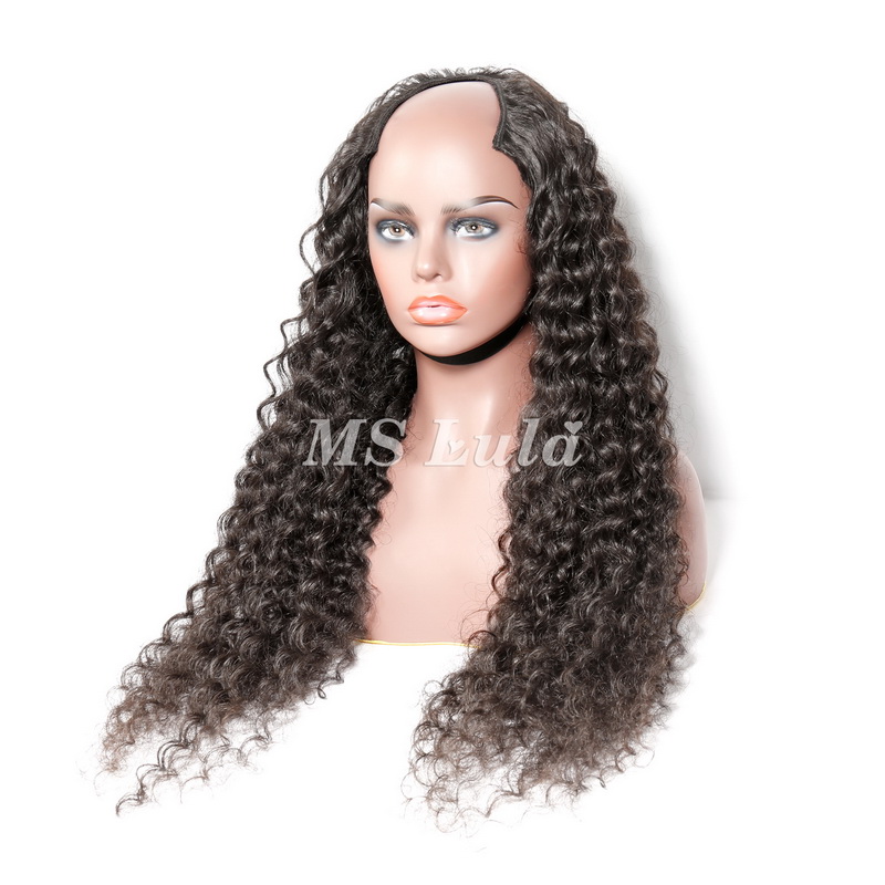 Virgin Human Hair Deep Wave V Part Wigs - 图片 10